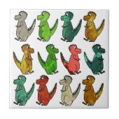 Carreau Dinosaures mignons colorés (Devant)