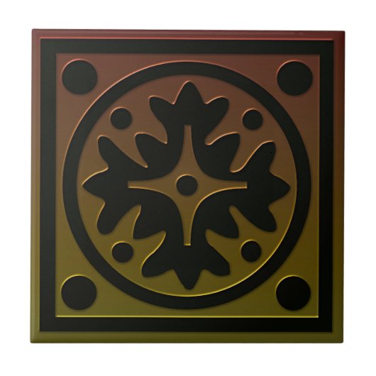 Carreau d'inspiration celtique # 1 en bronze et to (Devant)