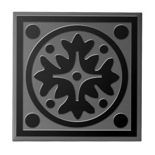 Carreau d'inspiration celtique # 1 gris Acier inox