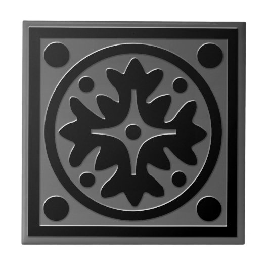 Carreau d'inspiration celtique # 1 gris Acier inox (Devant)