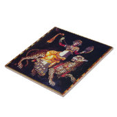 Carreau DIONYSOS AVEC LA SPEAR ÉQUITATION LEOPARD Grecque (Côté)