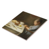 Carreau Dire grâce (Garçon priant à la table) (Côté)