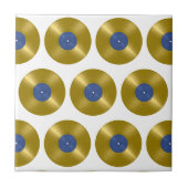 Carreau Disque vinyle album or en or (Devant)