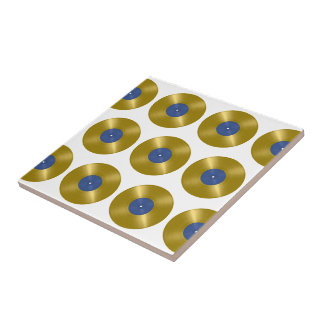 Carreau Disque vinyle album or en or