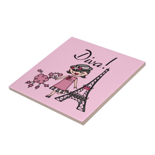 Carreau Diva de cheveux noirs (Côté)