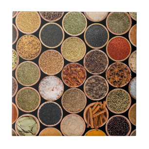 Carreau Diverses épices et ingrédients alimentaires