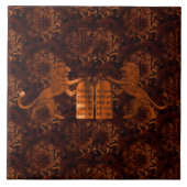 Carreau Dix commandements et lions (Devant)