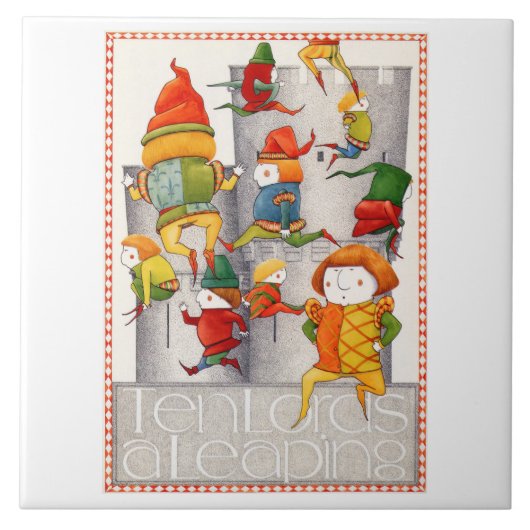 Carreau DIX LORDS A LEAPAPING 6" Carré Carrelage en cérami (Devant)