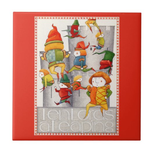 Carreau DIX SEN LORDS UN LEAPING 4,25" Carré Carrelage cér (Devant)