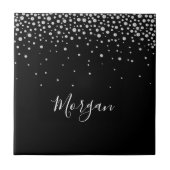 Carreau DIY White Script & White Diamonds, Black (Devant)