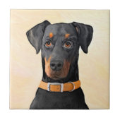 Carreau Doberman Pinscher Peinture non découpée Art origin (Devant)