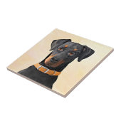 Carreau Doberman Pinscher Peinture non découpée Art origin (Côté)