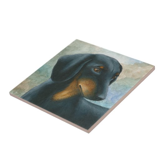 Carreau Dog 90 Dachshund Teckel (Côté)