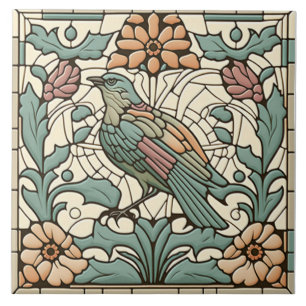 Carreau d'oiseau Art Nouveau