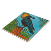 Carreau d'oiseau corbeau noir (Côté)
