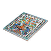 Carreau d'oiseaux de paon, (Côté)