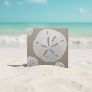 Carreau Dollar de sable de plage tropicale beige profond e