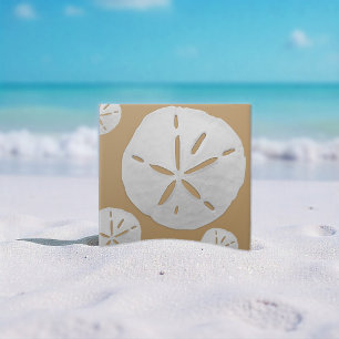 Carreau Dollar de sable de plage tropicale brun foncé et b