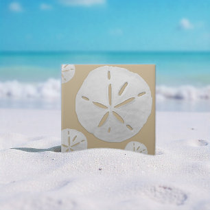 Carreau Dollar de sable de plage tropicale brun moyen et b