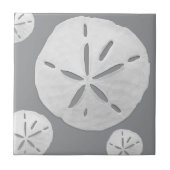 Carreau Dollar de sable de plage tropicale gris et blanc (Devant)