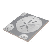Carreau Dollar de sable de plage tropicale gris et blanc (Côté)