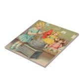 Carreau Dolly Lave fille Vintage Jouer Poupées mignonne (Côté)