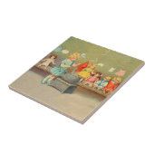 Carreau Dolly Lave fille Vintage Jouer Poupées mignonne (Côté)