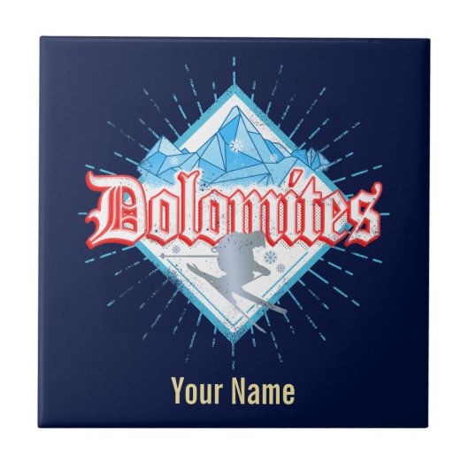 Carreau Dolomites South Tirol Retro Skier Skier Vintage (Devant)