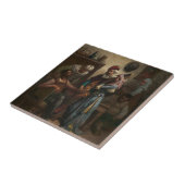 Carreau Don Quichotte et Sancho Panza divertis par Basil (Côté)