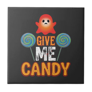 Carreau Donnez-moi des bonbons Halloween Fantôme_1