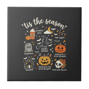 Carreau Doodle de Halloween C'est la saison design sorcièr