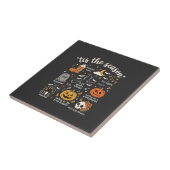 Carreau Doodle de Halloween C'est la saison design sorcièr (Côté)