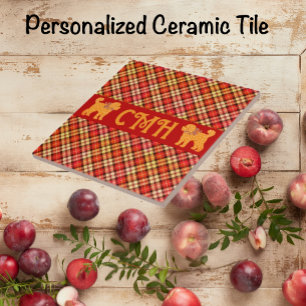 Carreau Doodle doré jaune chien personnalisé