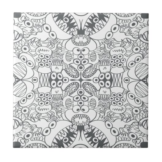 Carreau Doodles effrayants préparant un frayeur pour vous (Devant)