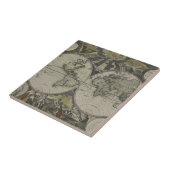 Carreau Double carte | 1672 du monde d'hémisphère (Côté)