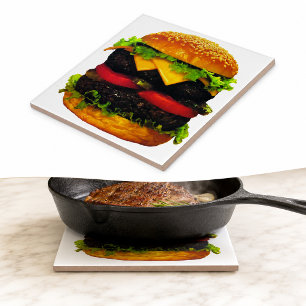 Carreau Double Deluxe Hamburger au fromage