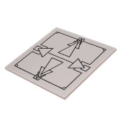 Carreau Double flèche Art déco sur carrelage noir et argen (Côté)