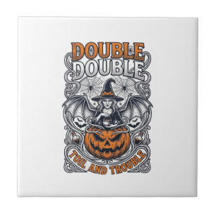 Carreau Double peine Malheur Sorcière Citrouille Halloween