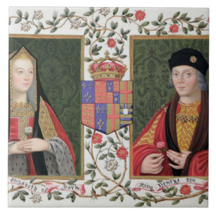 Carreau Double portrait d'Elizabeth de York (1465-1503) a
