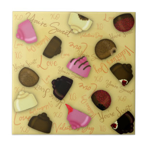 Carreau Douce Saint-Valentin - Motif de bonbons de la Sain