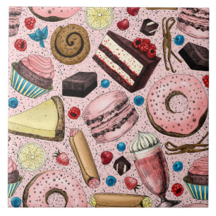 Carreau Douceurs sur rose