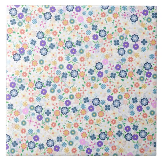 Carreau Doux coloré Ditsy motif floral (Devant)
