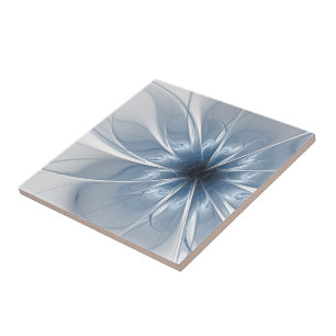Carreau Doux et tendreté bleu fleur imaginaire fractal cu
