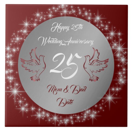 Carreau Dove Customize Happy Silver 25e Anniversaire (Devant)