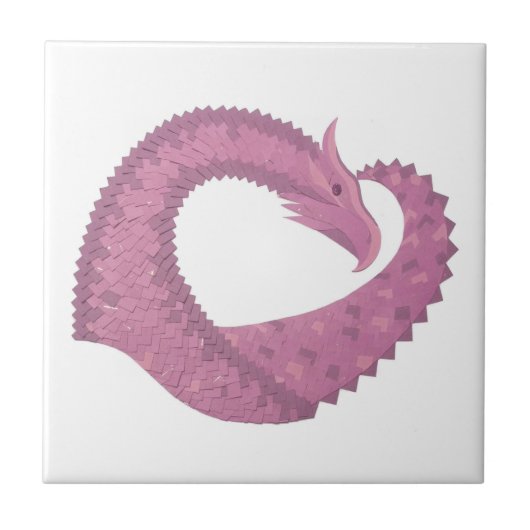 Carreau Dragon cardiaque mauve sur blanc (Devant)