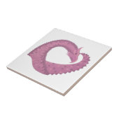 Carreau Dragon cardiaque mauve sur blanc (Côté)