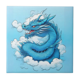 Carreau Dragon chinois dans les nuages