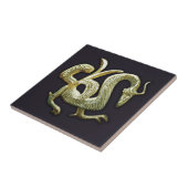 Carreau Dragon chinois de bronze antique (Côté)