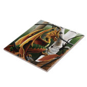 Carreau Dragon d'automne Imaginaire vert orange (Côté)