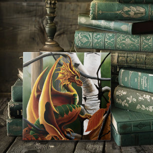 Carreau Dragon d'automne Imaginaire vert orange